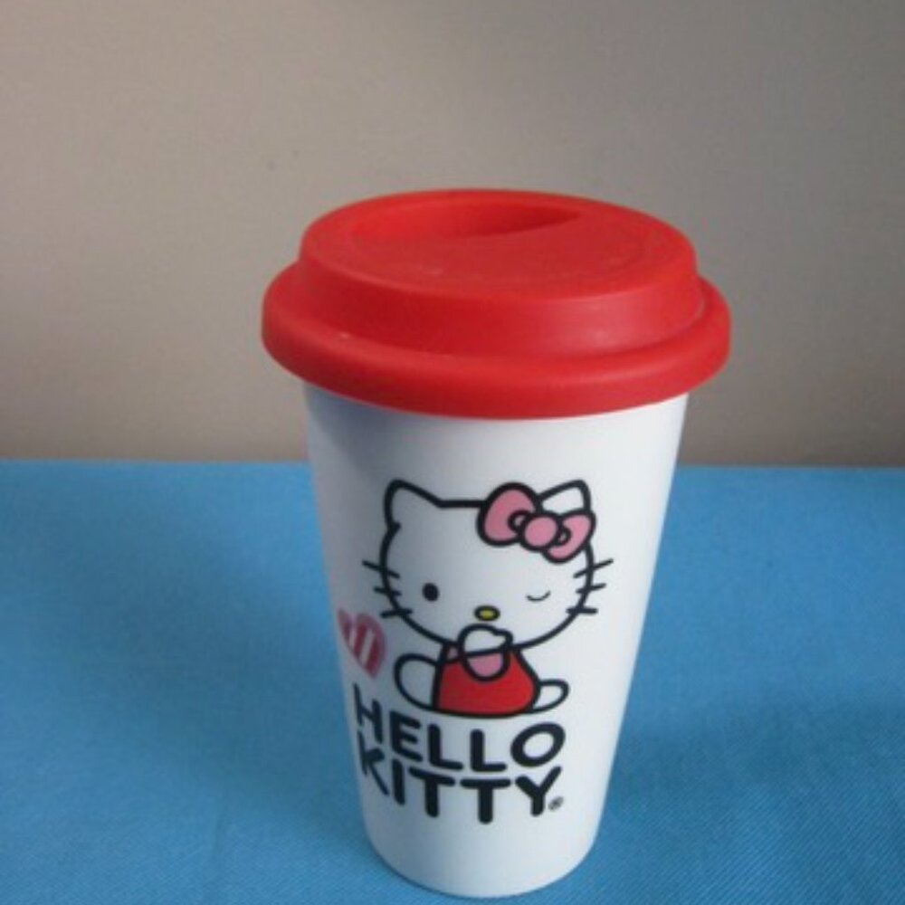 Vintage 2012 Hello Kitty Sanrio Valentine's Day Hearts Ceramic Coffee Cup - Picture 5 of 14